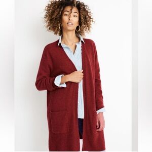 Madewell Burgundy Wool Alpaca Blend Cardigan with Pockets